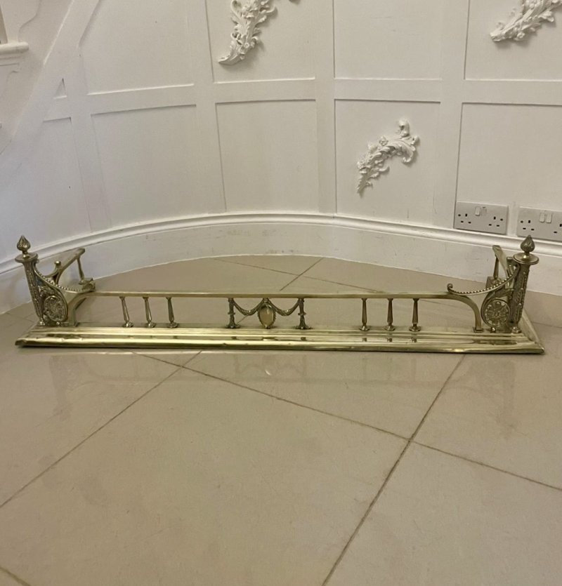 Antique Victorian Quality Ornate Brass Fender